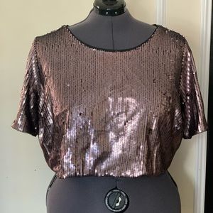 Sequin Rose Crop Top